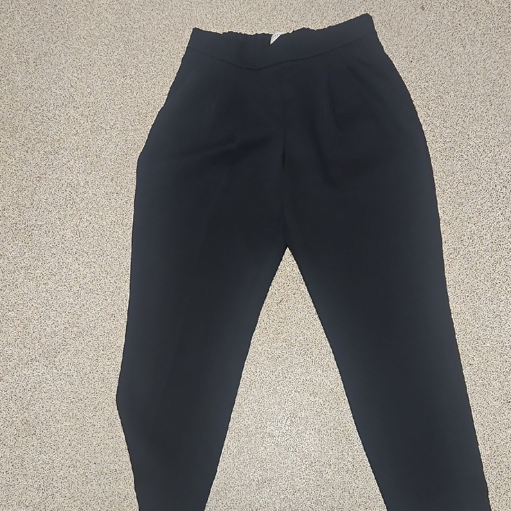 Babaton Black High-Waist Tapered Trousers